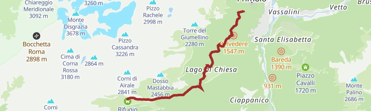 Route map: Rifugio Bosio-Galli (from Primolo)